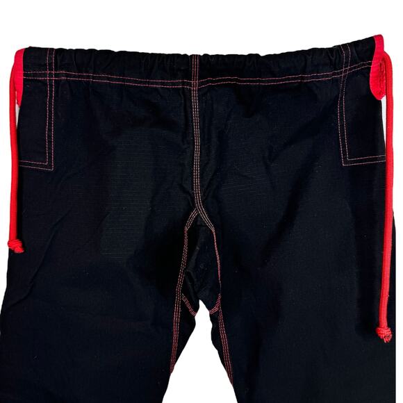 Global Martial Arts Jui Jitsu Gi Pants Drawstring Waist Black Red Size A-0 - Picture 7 of 9